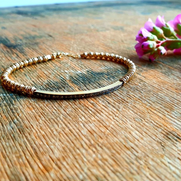 5 Octobre sidabro apyrankė su deimantais 